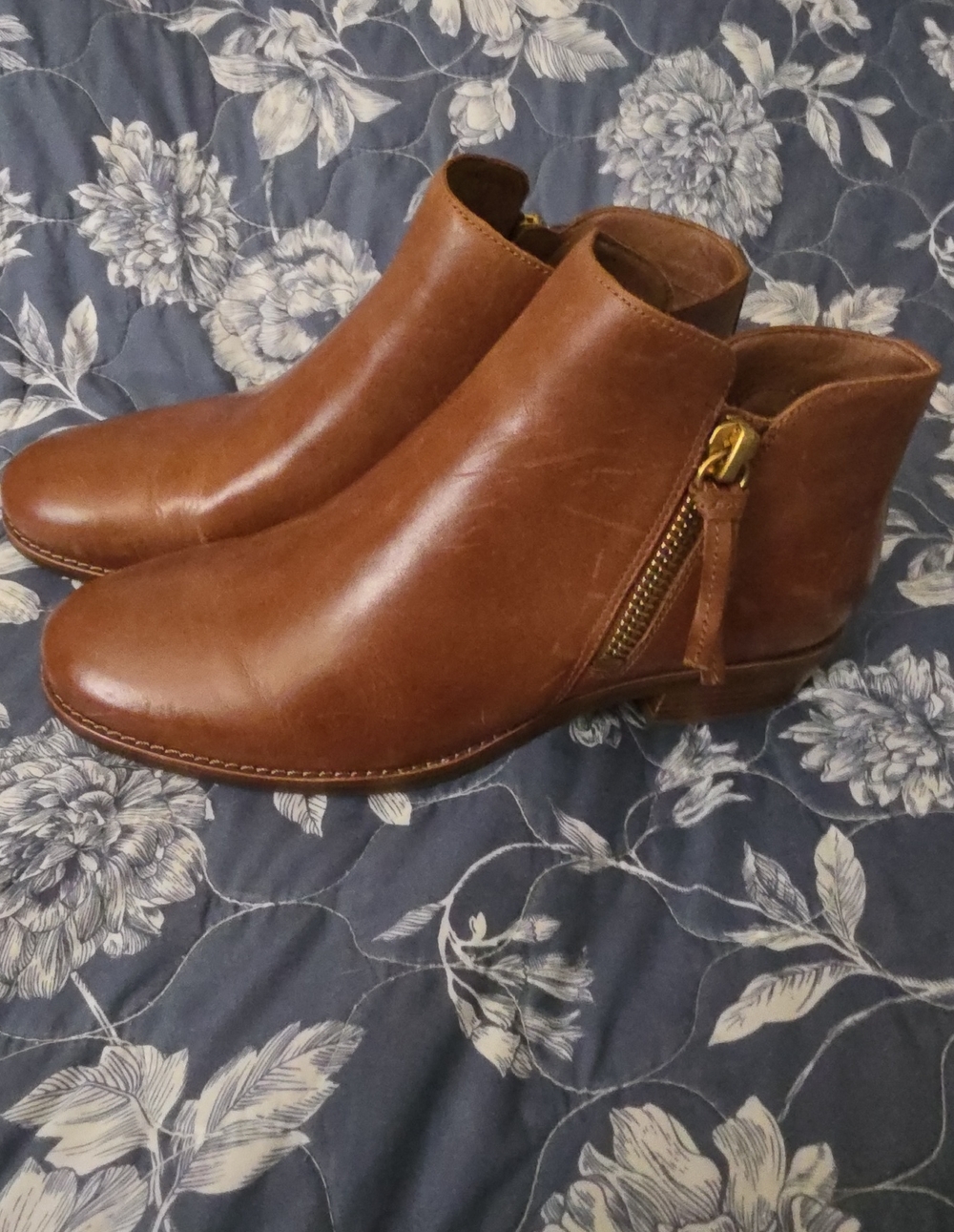 Brioso Shelby Leather Side Zip Ankle Booties